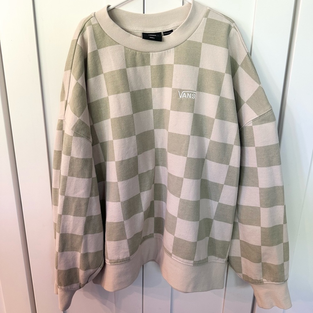 Vans Womens Checkered Sweater - Green and Tan